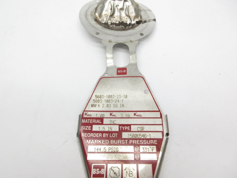 BS&B SAFETY SYSTEMS 15006546-1 144.5PSI 331'F 1.5" UNMP