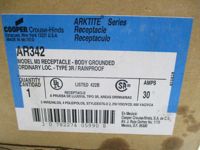 CROUSE HINDS AR342 600VAC 30A NSMP
