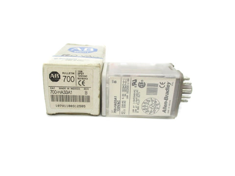 ALLEN BRADLEY 700-HA33A1 SER. B 120VAC 10A (GY/BL) NSMP