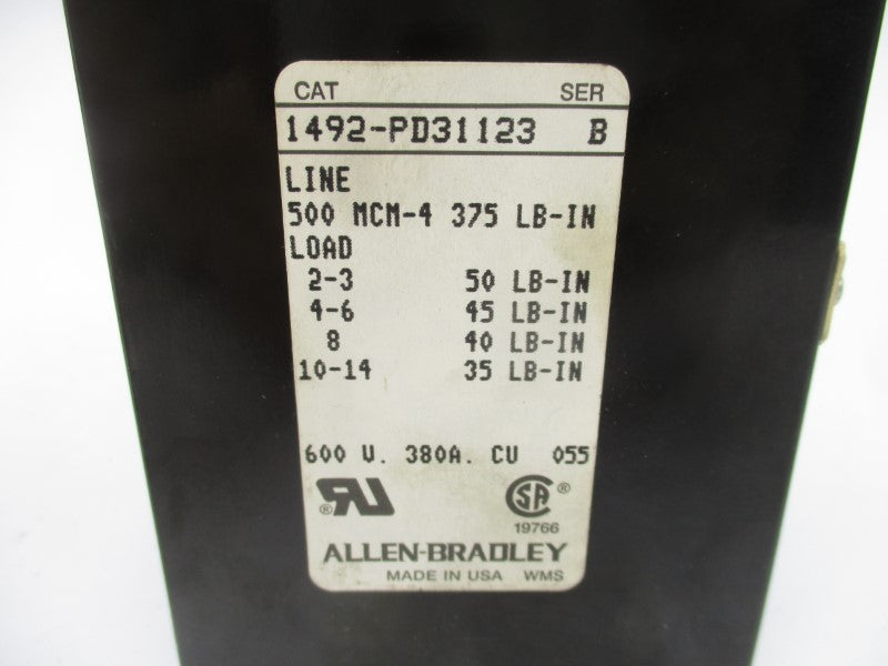 ALLEN BRADLEY 1492-PD31123 SER. B 600V 380A (AS PICTURED) NSNP