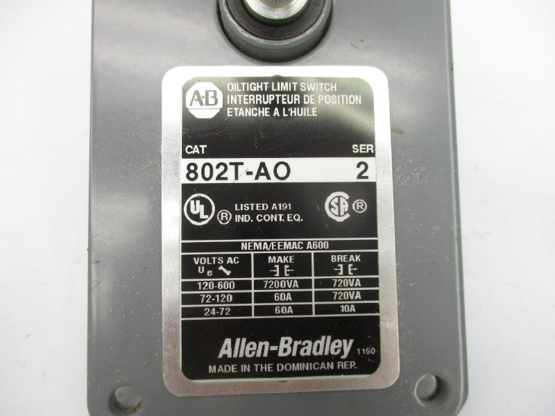 ALLEN BRADLEY 802T-AO SER. 2 120-600VAC 60A (AS PICTURED) NSNP