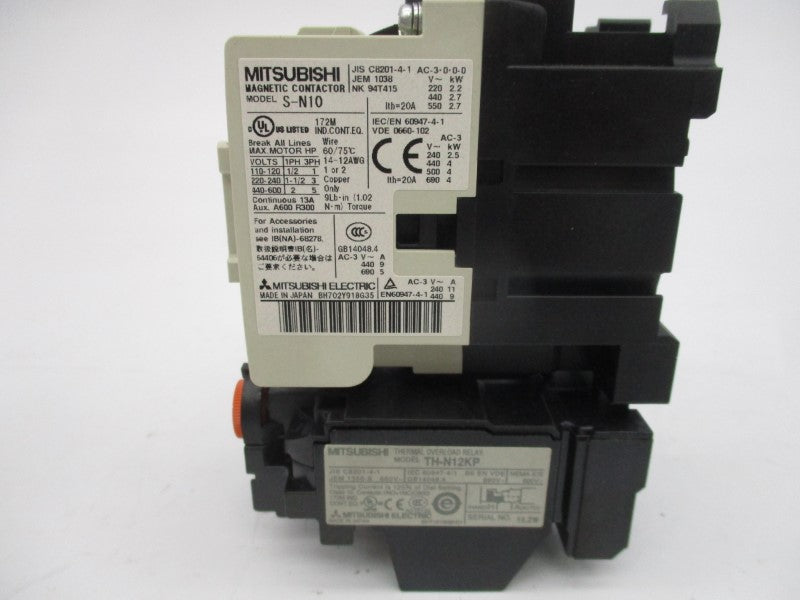 MITSHUBISHI S-N10 W/ TH-N12KP 100-110V 0.55-0.85A NSNP