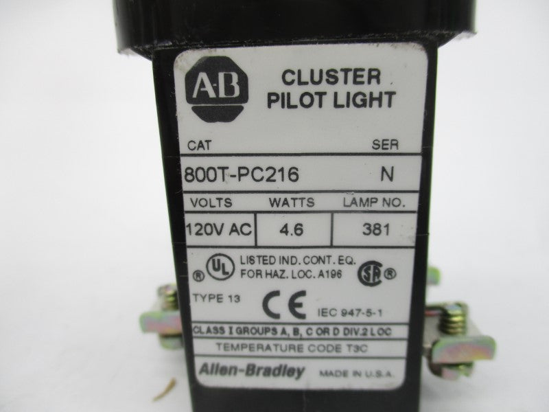 ALLEN BRADLEY 800T-PC216 SER. N 120VAC NSNP