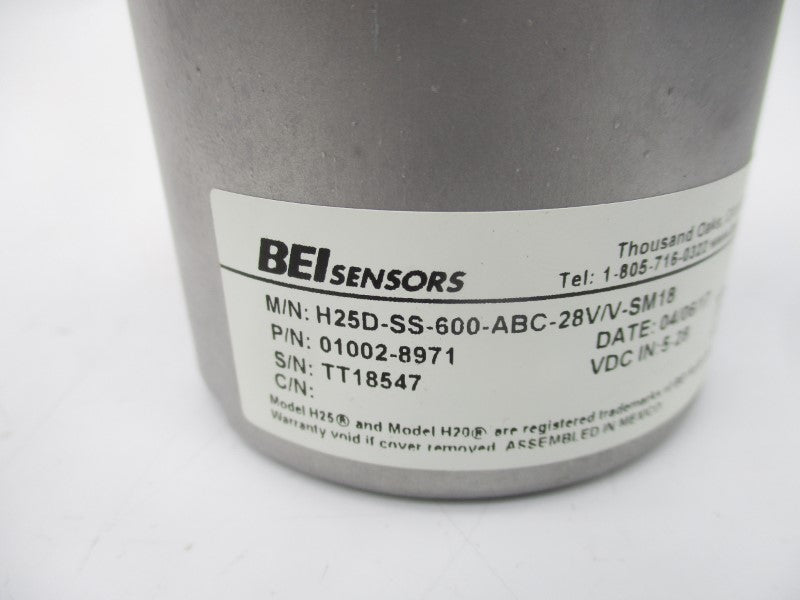 BEI H25D-SS-600-ABC-28V/V-SM18 01002-8971 5-28VDC NSNP