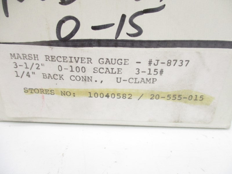 MARSH J-8737 3-15PSI 0-100 3-1/2" NSMP