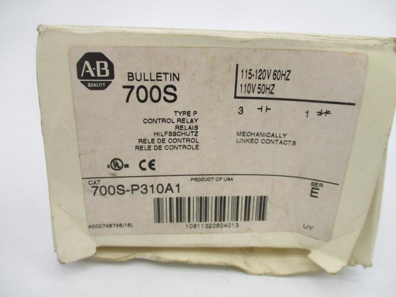 ALLEN BRADLEY 700S-P310A1 SER. E 110/115-120V (WH) NSMP