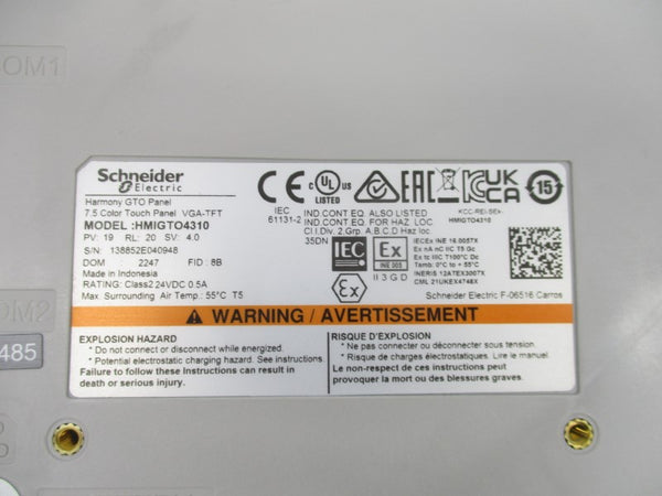 SCHNEIDER ELECTRIC HMIGTO4310 24VDC 0.5A 7.5" NSNP