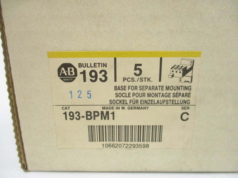 ALLEN BRADLEY 193-BPM1 SER. C (PKG OF 5) (WH/YL) NSMP