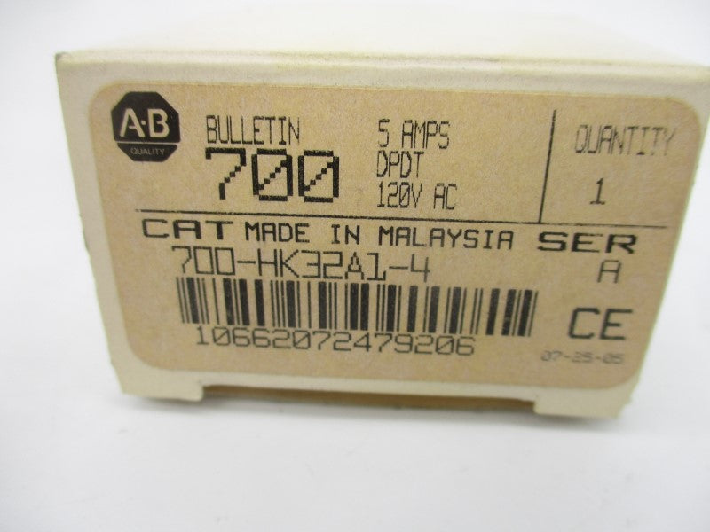 ALLEN BRADLEY 700-HK32A1-4 SER. A 120VAC 5A (WH) NSMP