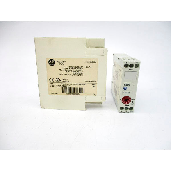ALLEN BRADLEY 700-FSD3BU23 SER. B 24-240VAC 0.15-3S (WH) NSMP