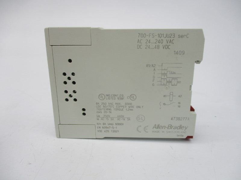 ALLEN BRADLEY 700-FSD3BU23 SER. B 24-240VAC 0.15-3S (WH) NSMP