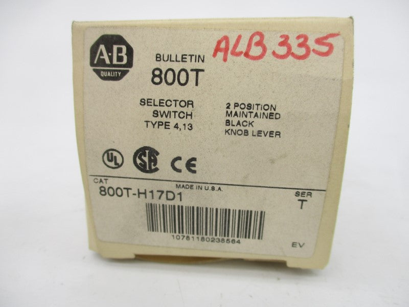 ALLEN BRADLEY 800T-H17D1 SER. T 600V (WH) NSMP
