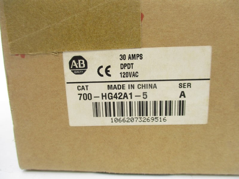 ALLEN BRADLEY 700-HG42A1-5 SER. A 120VAC 30A (BR/WH) NSMP