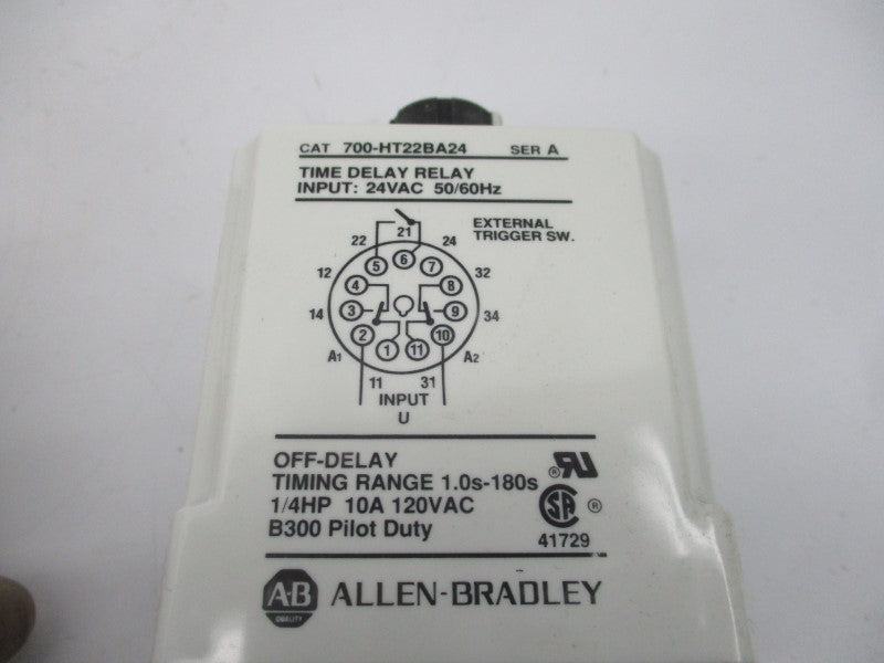 ALLEN BRADLEY 700-HT22BA24 SER. A 24VAC 10A 1.0-180S (BK/YL) NSMP