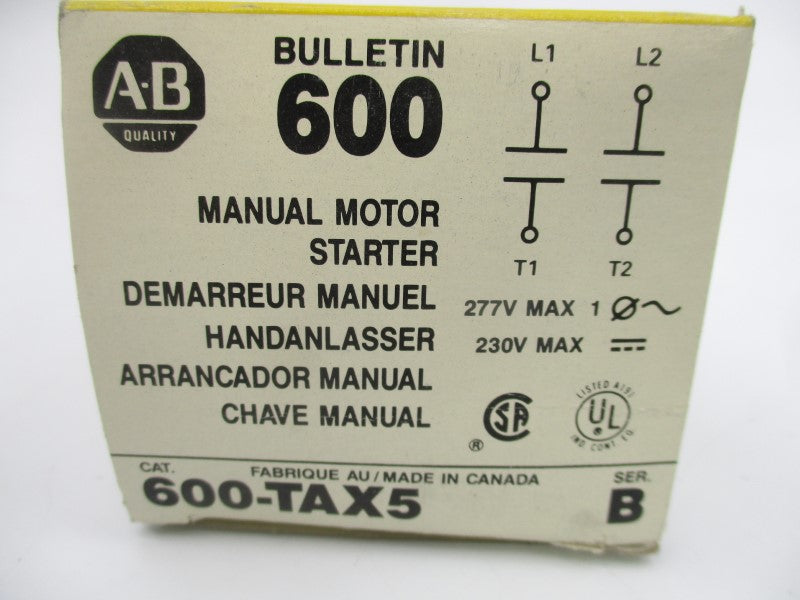 ALLEN BRADLEY 600-TAX5 SER. B 277V (BK/YL) NSMP