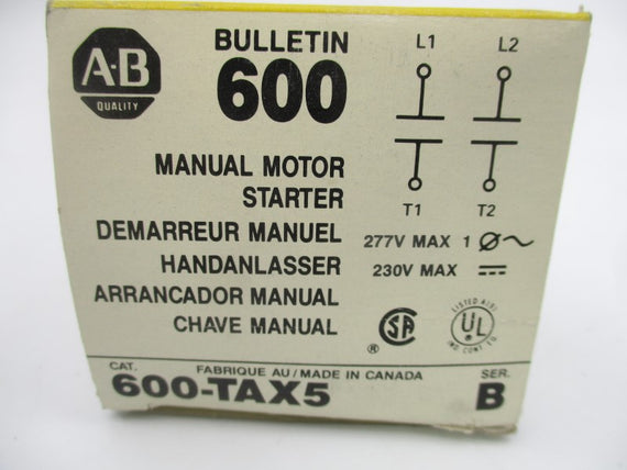 ALLEN BRADLEY 600-TAX5 SER. B 277V (BK/YL) NSMP