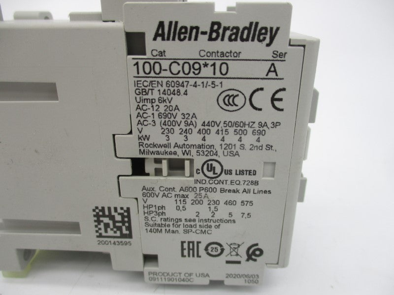 ALLEN BRADLEY 100-C09J10 SER. A 24V 32A (WH) NSMP