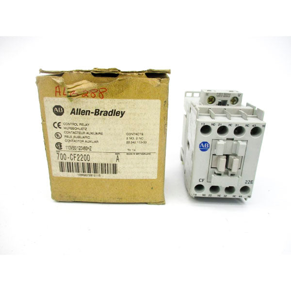 ALLEN BRADLEY 700-CF220D SER. A 110/120V (AS PICTURED) (BR/WH) NSMP