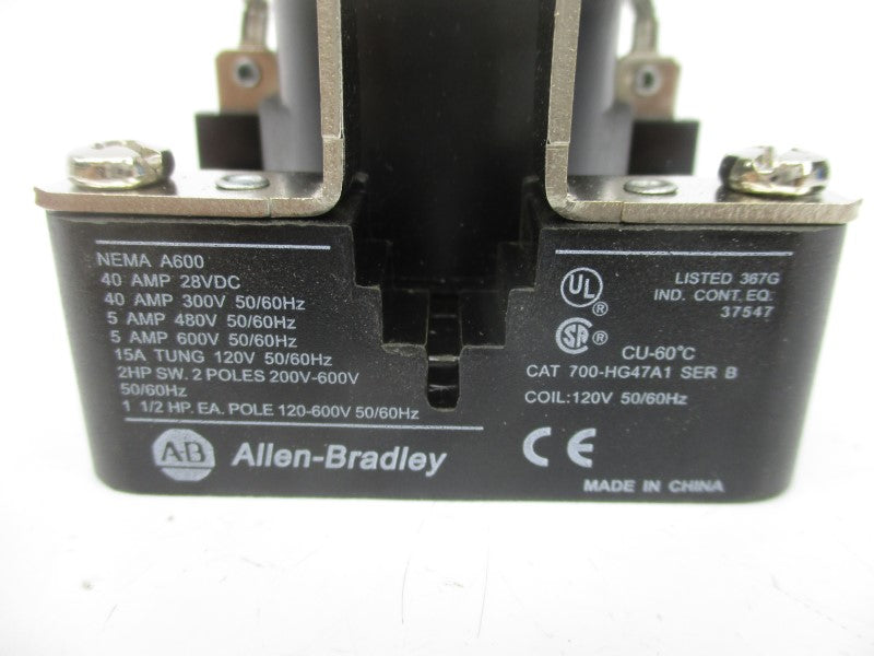 ALLEN BRADLEY 700-HG47A1 SER. B 120V 40A (WH) NSMP