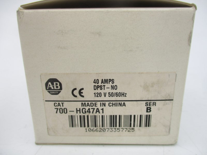 ALLEN BRADLEY 700-HG47A1 SER. B 120V 40A (WH) NSMP