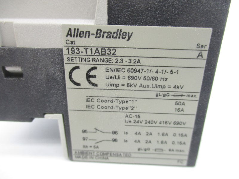 ALLEN BRADLEY 193-T1AB32 SER. A 690V 2.3-3.2A (BR/WH) NSMP