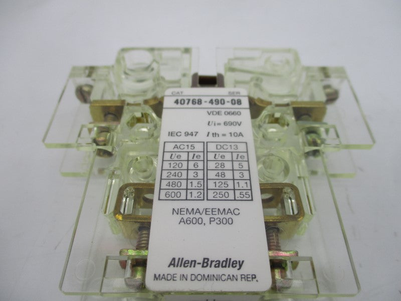 ALLEN BRADLEY 40768-490-08 600VAC 1.2A (GY/BL) NSMP