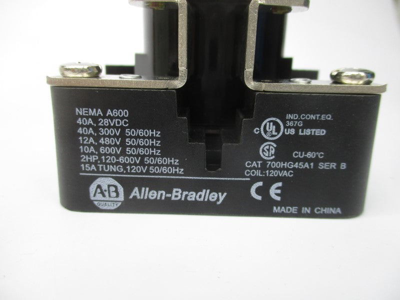 ALLEN BRADLEY 700HG45A1 SER. B 120VAC 40A (WH) NSMP