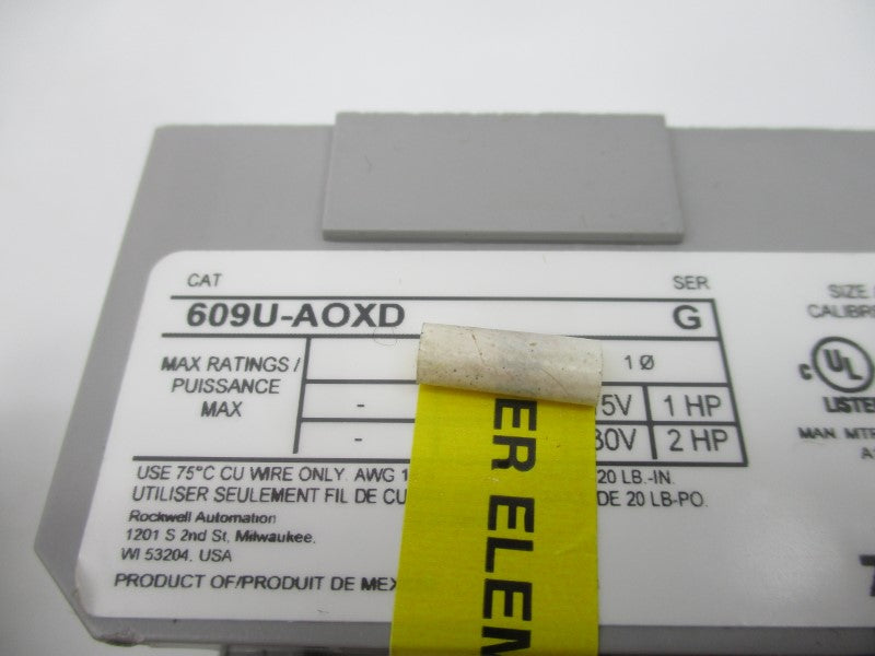ALLEN BRADLEY 609U-AOXD SER. G 110/115-120V (BR/WH) NSMP