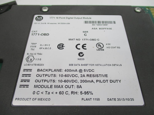 ALLEN BRADLEY 1771-OBD SER. C 5VDC (NO FUSE) NSMP