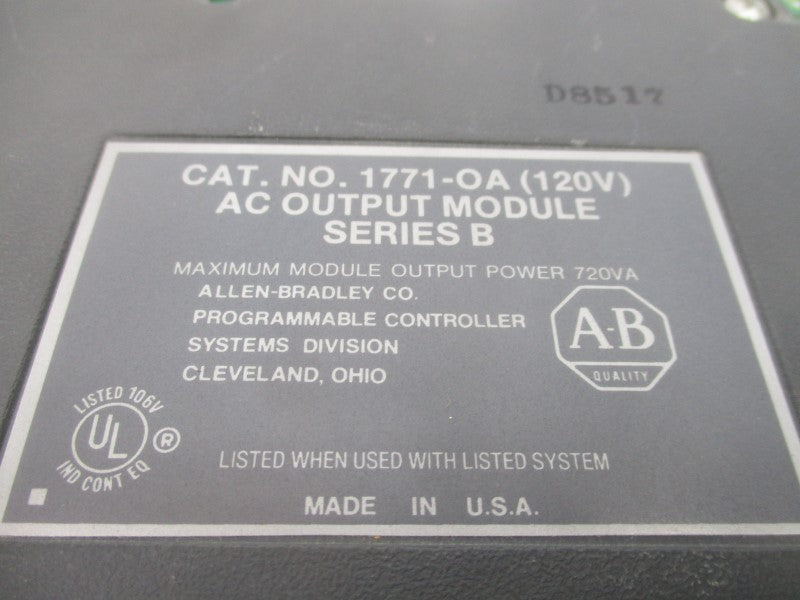 ALLEN BRADLEY 1771-OA SER. B 120V (NO TERMINAL) (AS PICTURED) UNMP
