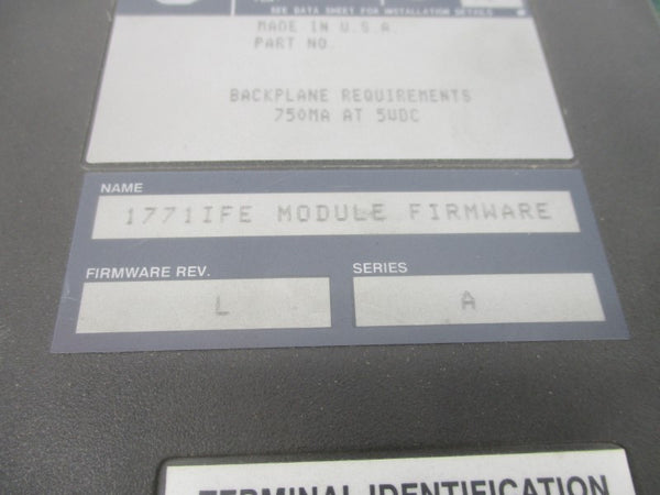 ALLEN BRADLEY 1771-IFE SER. A F/W L 5VDC (NO TERMINAL) UNMP