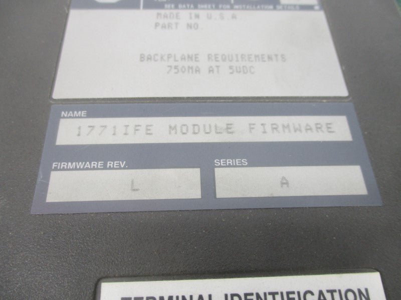 ALLEN BRADLEY 1771-IFE SER. A F/W L 5VDC (NO TERMINAL) UNMP