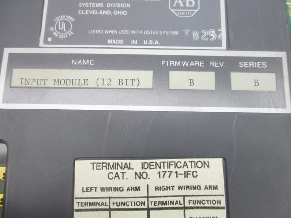 ALLEN BRADLEY 1771-IFC SER. B F/W B (NO TERMINAL) UNMP