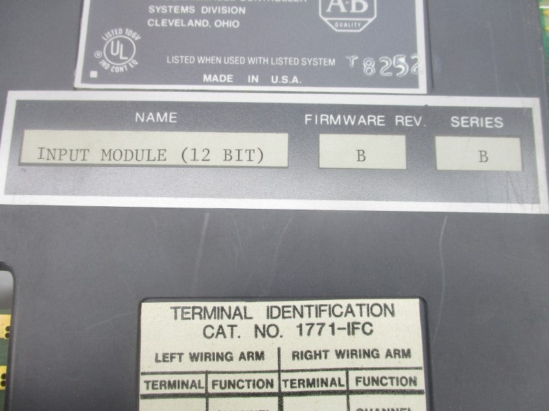 ALLEN BRADLEY 1771-IFC SER. B F/W B (NO TERMINAL) UNMP