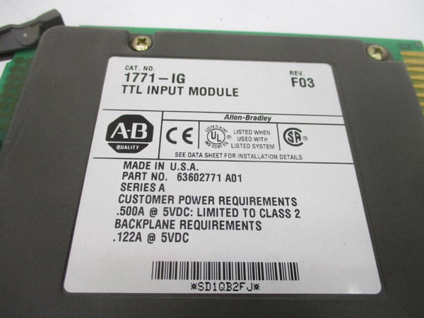 ALLEN BRADLEY 1771-IG 5VDC REV. F03 (NO TERMINAL) UNMP