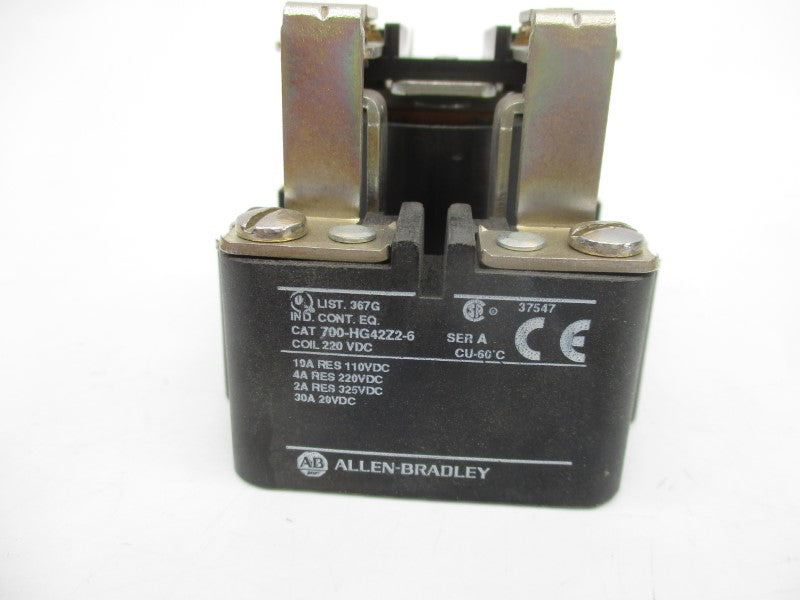 ALLEN BRADLEY 700-HG42Z2-6 SER. A 220VDC 4A (AS PICTURED) UNMP