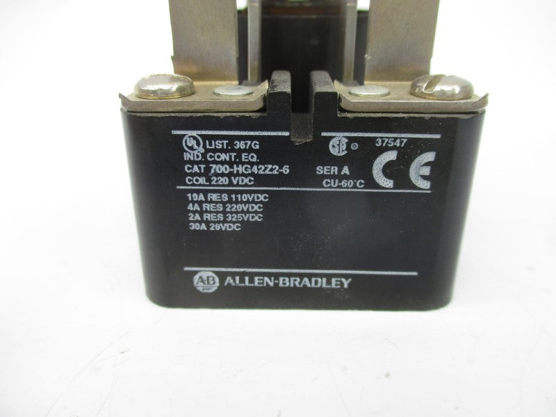 ALLEN BRADLEY 700-HG42Z2-6 SER. A 220VDC 4A NSNP