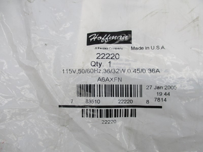 HOFFMAN 22220 A6AXFN 115V 0.45/0.36A NSMP