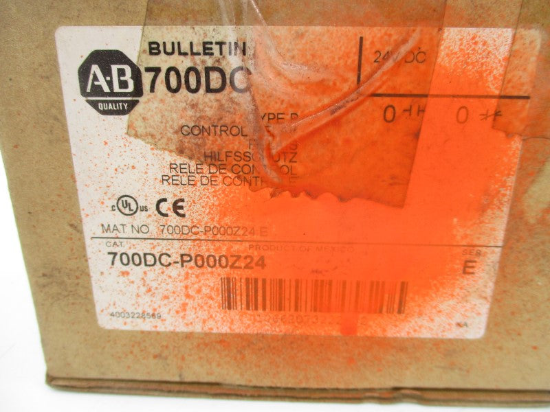 ALLEN BRADLEY 700DC-P000Z24 SER. E 24VDC (NO TERMINAL) NSMP