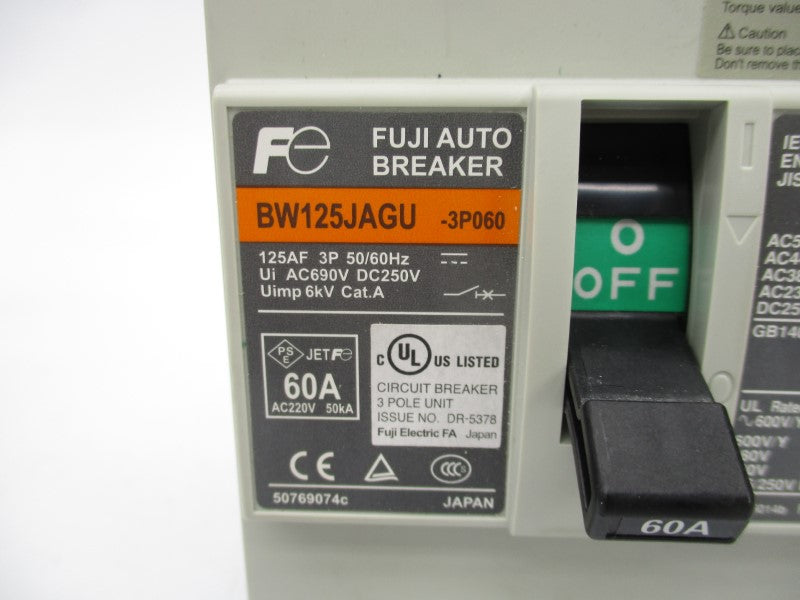 FUJI ELECTRIC BW125JAGU-3P060 690VAC 60A NSMP