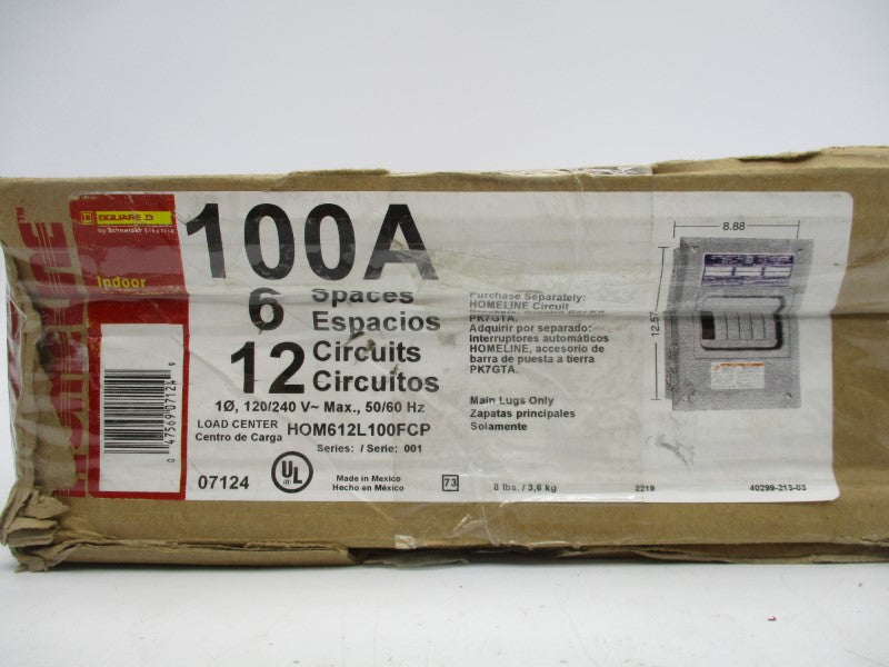 SQUARE D HOM612L100FCP SER. 001 120/240V 100A (AS PICTURED) NSMP