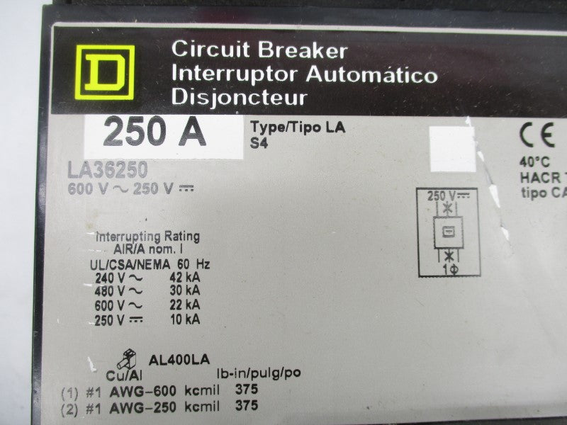 SQUARE D LA36250 600V 250A (GREY) NSNP