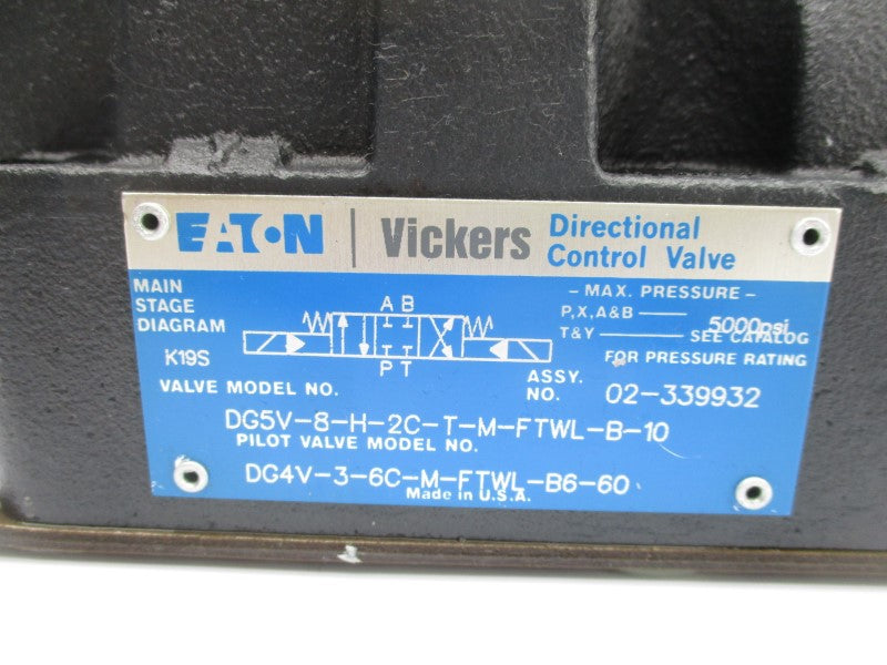 VICKERS DG5V-8-H-2C-T-M-FTWL-B-10 02-339932 110/120V 5000PSI NSNP