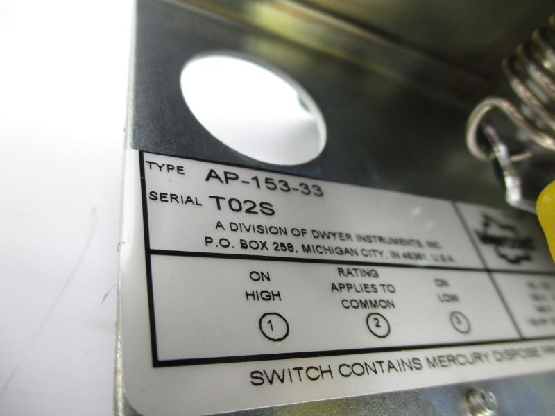 MERCOID CONTROL AP-153-33 120/240VAC-DC -10-50IN NSMP