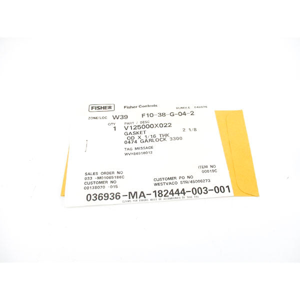 FISHER V125000X022 NSFS