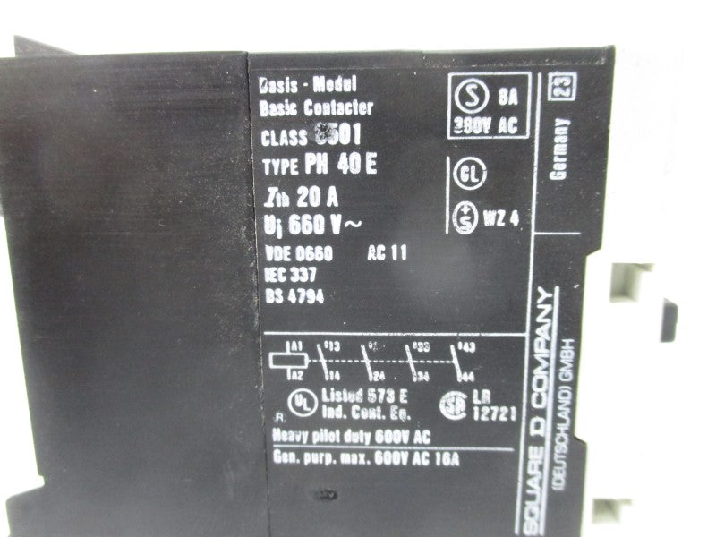 SQUARE D 8501PH40E SER. B 110/120V NSNP