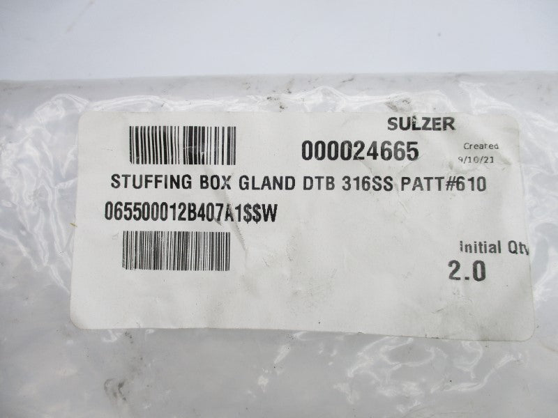 SULZER 065500012B407A1$$W (PKG OF 2) NSMP