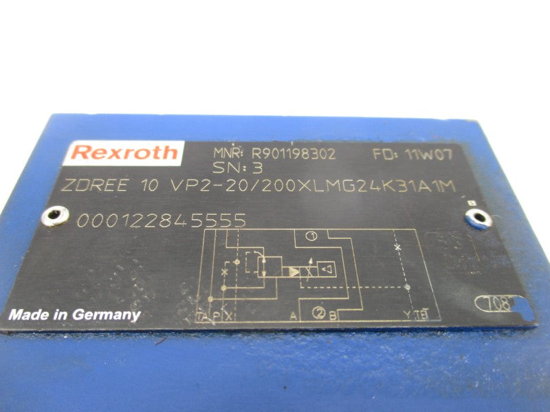 REXROTH ZDREE10VP2-20/200XLMG24K31A1M R901198302 (AS PICTURED) NSNP