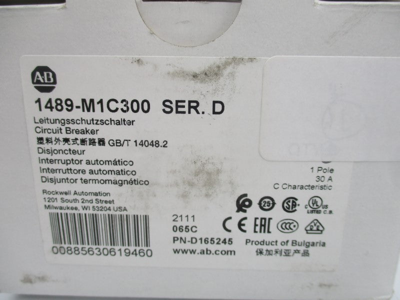 ALLEN BRADLEY 1489-M1C300 SER. D 277VAC 30A (PKG OF 2) NSMP