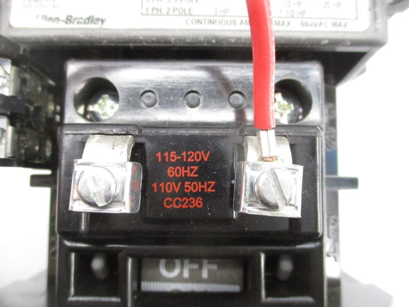 ALLEN BRADLEY 500F-COD920 SER. B 110/115-120V (BR/WH) NSMP